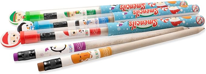 Holiday Smencils - HB #2 Patented Gourmet Scented Fun Pencils, 5 Count - Stocking Stuffer, Gifts for Kids, School Supplies, Party Favors, Classroom Rewards