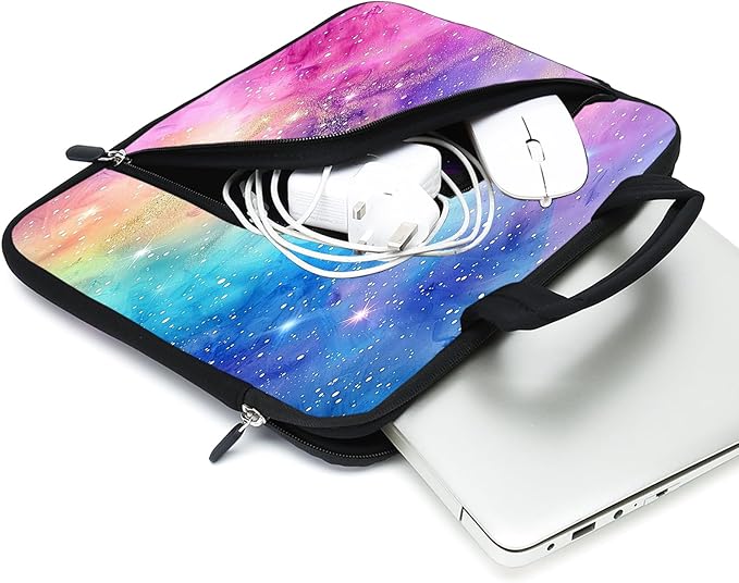 11.6-12.2 inches Laptop Sleeve Chromebook Case Ultrabook Case Notebook Sleeve Tablet Case Neoprene Handle Sleeve for Men Women, Two Pockets(Starry Sky