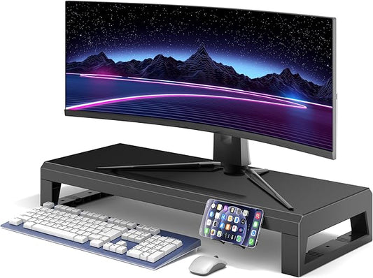 Computer monitor stand Laptop Desk Shelf & Monitor Riser ,21.6 inches long desk riser Monitors/PC/Laptop/Computer Space Saver Organizer ,Heavy Duty Gift Gaming Studio Office(Basic Version, 550mm)