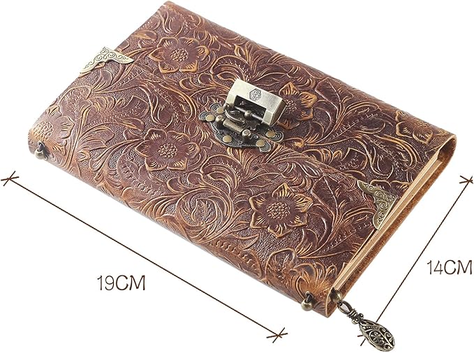 Leather Journal for Women & Men - Leather Bound Journal, Men’s Leather Notebook Journal, Lined Travel Journal for Writing, Poetry & Dream Journal Leather, Leather Journals, Thick Book 8x5.5 inch