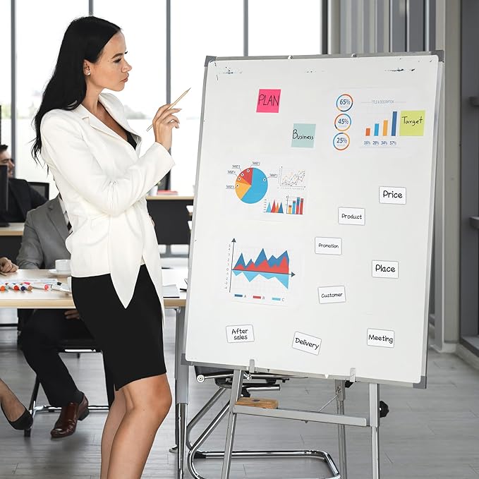 Dry Erase Magnetic Label 5x3 Inch White, Reusable Magnetic Dry Erase Labels for Whiteboards,Pack of 40