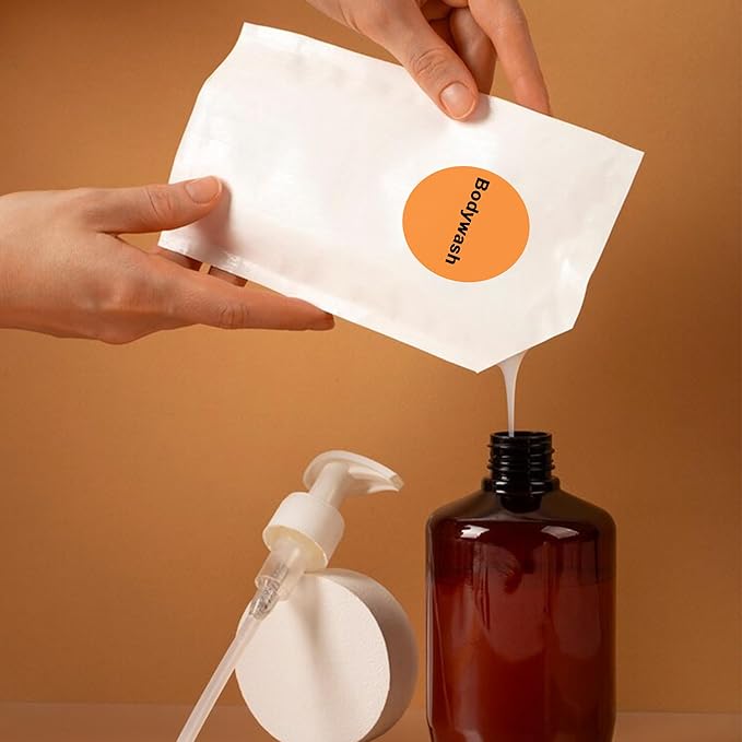 Hybsk 2 inch Circle Color Direct Thermal Stickers Shipping Labels for Barcodes,Name Tag,DIY Logo Design,QR Code,Inventory– Compatible with Zebra,Rollo,Munbyn,and More-750 pcs (2 inch,Orange)