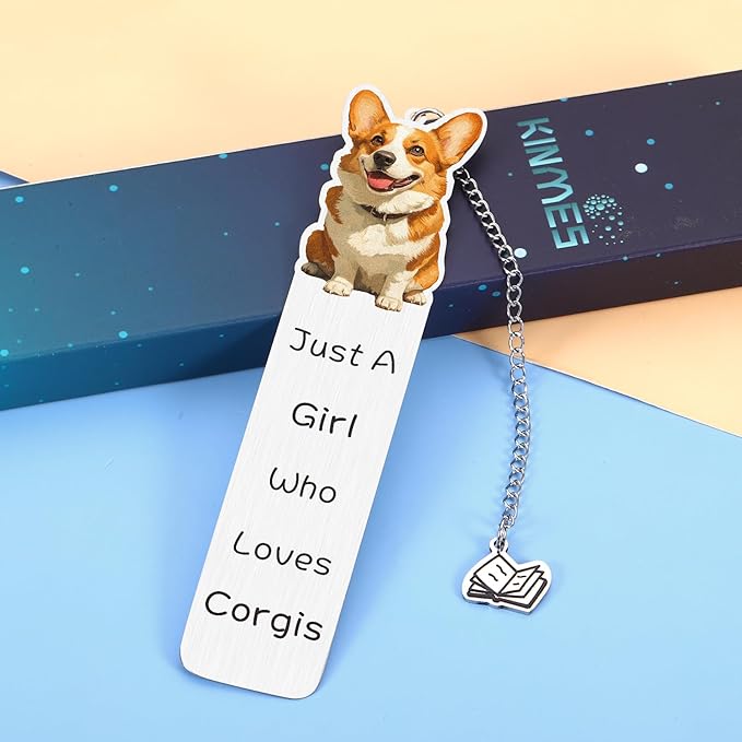 Cute Corgi Gifts for Corgi Lovers Dog Bookmarks for Reading Women Dog Lovers Book Lover Gifts Just a Girl Who Loves Dogs Christmas Stocking Stuffers Gifts for Corgi Mom Owner Dog Themed Gifts