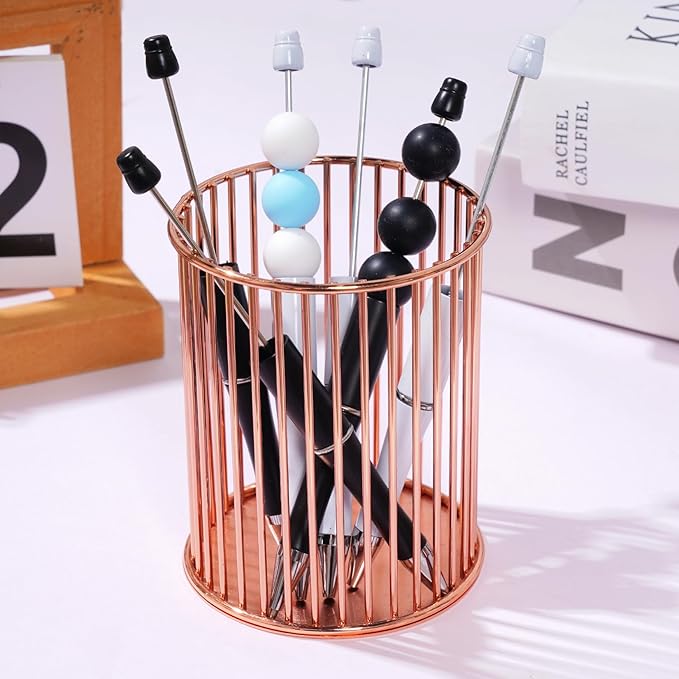 jiebor 30Pcs Beadable Pens Plastic Bead Pen Black Ink Ballpoint Pens Diy Pens Cute Cool Pens for Teacher Bridal Women Men Graduation Gift Office Supplies Black White