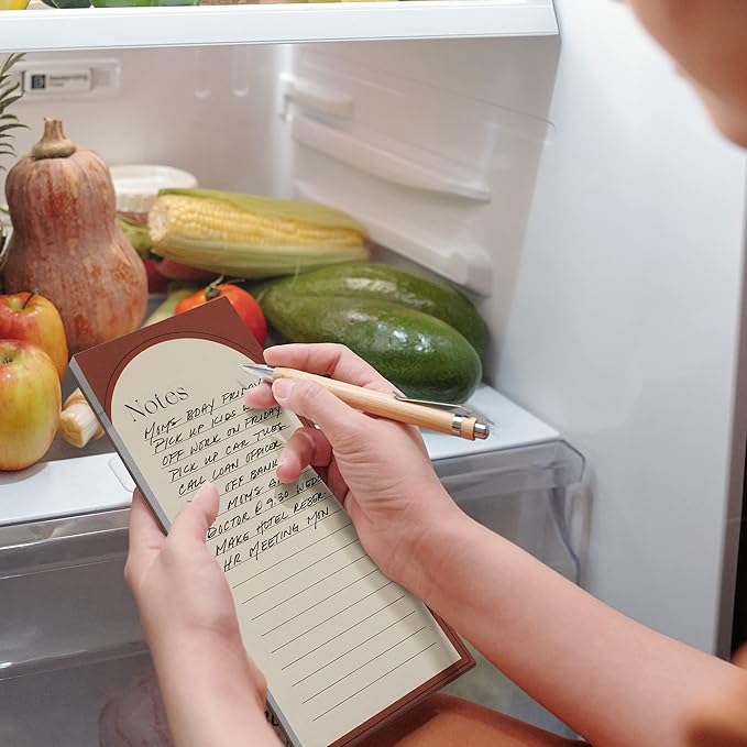 Beautiful Magnetic Notepads for Fridge - Set Of 4 Modern Note pads With Lined Pages to Easily Write Notes & Make Grocery/Shopping Lists - The Perfect To Do Pad w/ Strong Magnets for Your Refrigerator