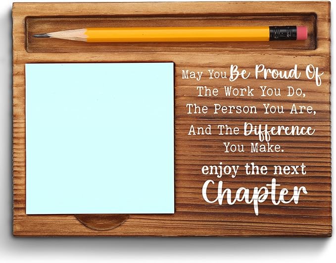 Job Promotion Gifts for Women, Men, Next Chapter Gifts, Goodbye Gifts for Coworkers, Appreciation Thank You Gifts for Coworkers Employees Leaving New Job Self-Stick Note Pad Holders ZSS11