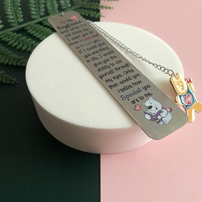 Boyfriend Bookmarks Birthday Gift Man Christmas Encourage Bookmark Valentines Day Distance I Love You Present Appreciate Engagement Teens Love Reminder Keepsakes Sweet I Love Proud of You for Him