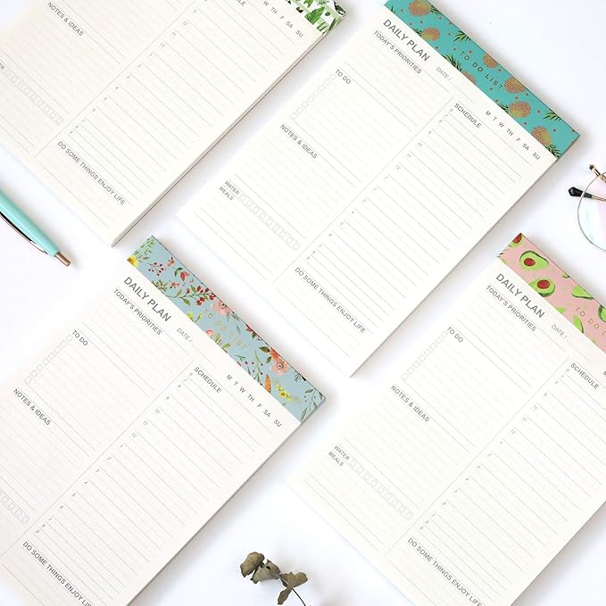 Daily to Do List Notepad with 52 Undated Tear-Off Planning Sheets,5.8"×8.2" Magnetic Planner Checklist Organizing Memo Pad for Reminders,Shopping List,Self-Care Notepad (5.82"x8.26", Avocado)