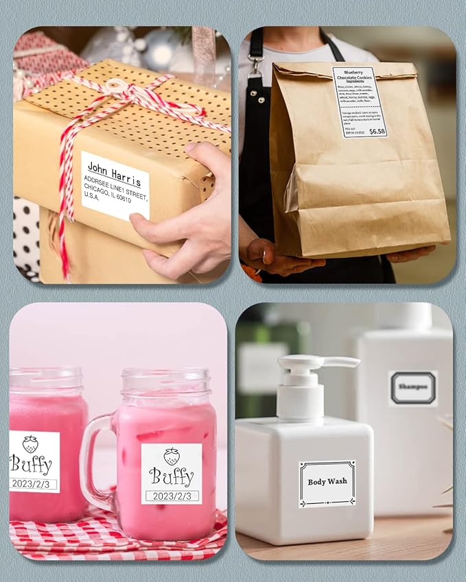 Phomemo M220 Labels-Thermal Sticker Labels 2.75''x3.14''(70x80mm) Thermal Label for M221/M220/M200, for Barcode/Address/Mailing/Logo/Business/Home Tag