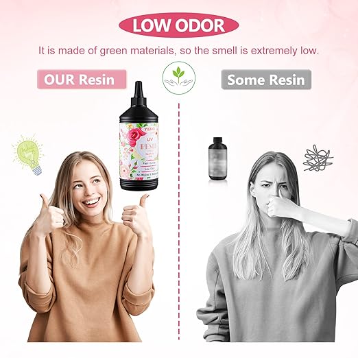 1000g UV Resin -Upgraded Crystal Clear Hard UV Fast Curing Epoxy Resin Supplies with Mat for Craft Jewelry Making 1KG