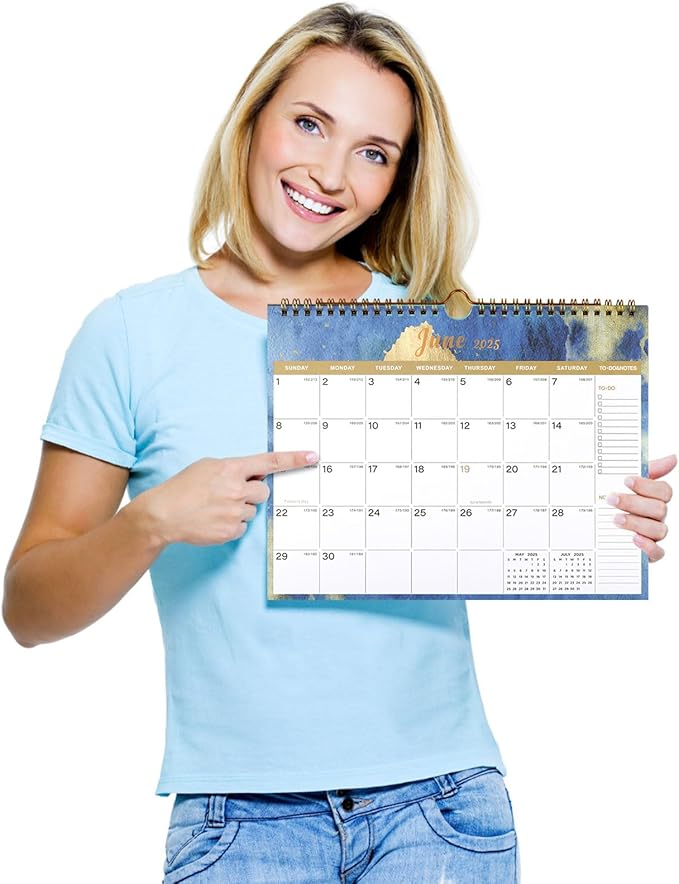 Lbylyhxc 2025-2026 Calendar - 18 Monthly Wall Calendar 2025-2026 from January 2025 to June 2026, 11 x 8.5 Inches.Thick Paper with Julian Dates and Block for New Year and Christmas Presents (2025-2026 wall calendar inks)