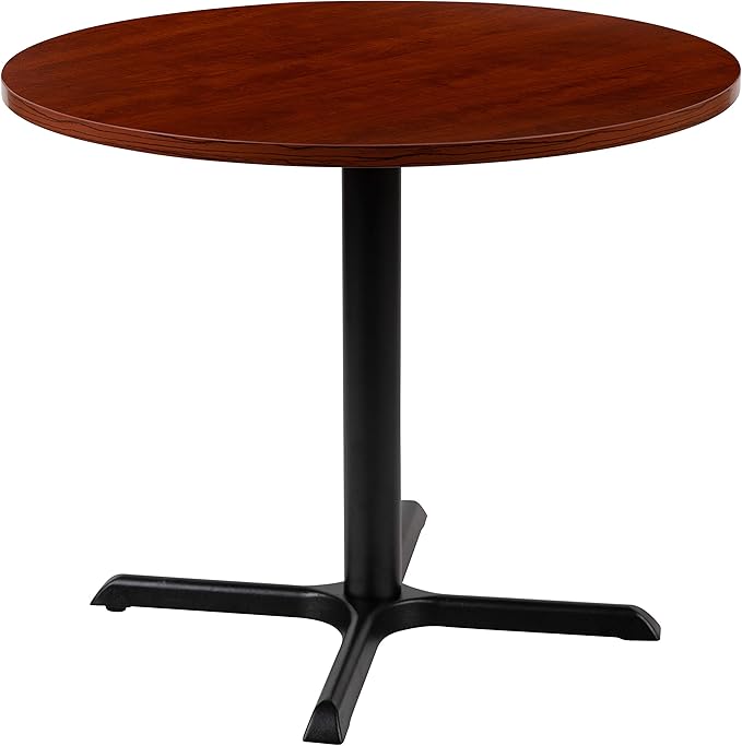 Flash Furniture Chapman 36" Round Multipurpose Conference Table, Business Meeting Table for Office and Conference Rooms, Cherry
