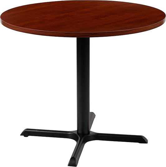 Flash Furniture Chapman 36" Round Multipurpose Conference Table, Business Meeting Table for Office and Conference Rooms, Cherry