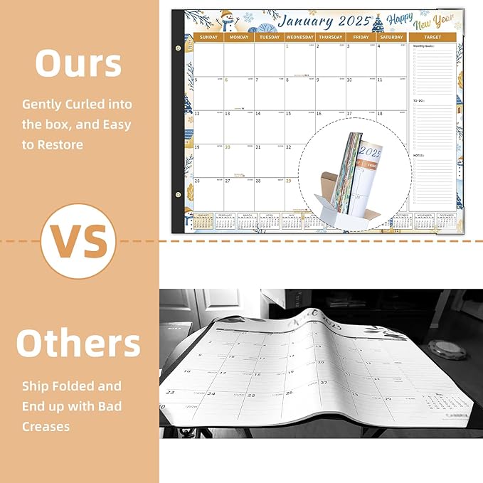 Ospelelf Desk Calendar 2025-2026 Large 22'' x 17'' Calendar 2025 Monthly Desktop Calendar, 18 Month Calendar, Use Jan 2025 - June 2026