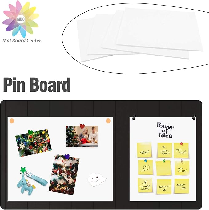 Mat Board Center, Pack of 10 Acid-Free Foam Boards, 16x20 inch White Foam Boards, 1/8" Thick