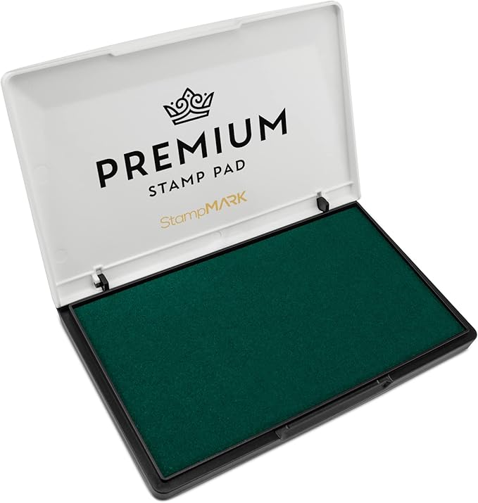 Premium Stamp Pad Large Size 3.5" x 6" - for Traditional Rubber Stamps - Felt Pad Green Color