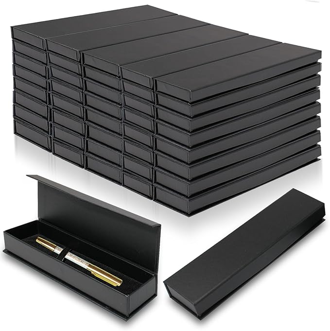 42 Pcs Pen Gift Boxes Empty Black Ballpoint Pen Gift Box with Cushion Pen Jewelry Display Box Empty Present Collection Cases for Birthday Souvenir Business Gifting Office Supplies