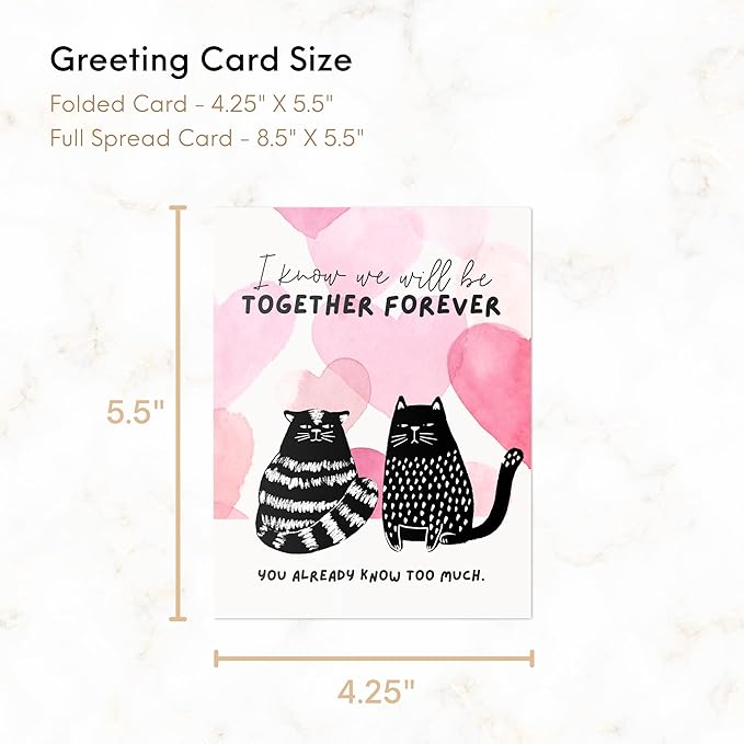 ALY LOU Funny Anniversary Card for Her Him/Husband Boyfriend/Girlfriend Wife/Sarcastic Birthday Greeting Card (I know we will be together forever. You already know too much)