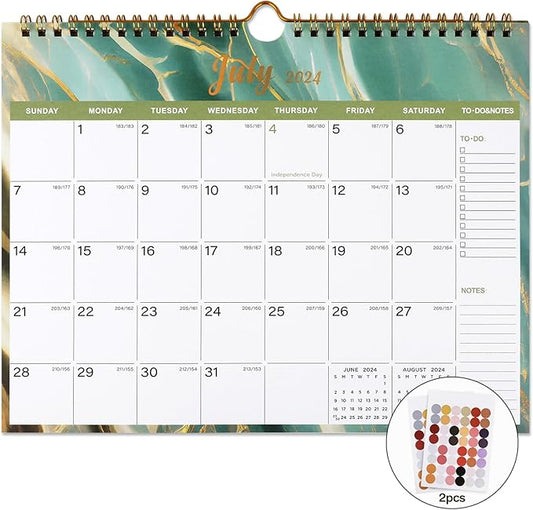 Lbylyhxc 2024-2025 Calendar - Includes July 2024 to December 2025-18 Monthly Wall Calendar 2024-2025, 11 x 8.5 Inches.Thick Paper with Julian Dates and Block for New Year and Christmas Presents (2024-2025 wall calendar veins)