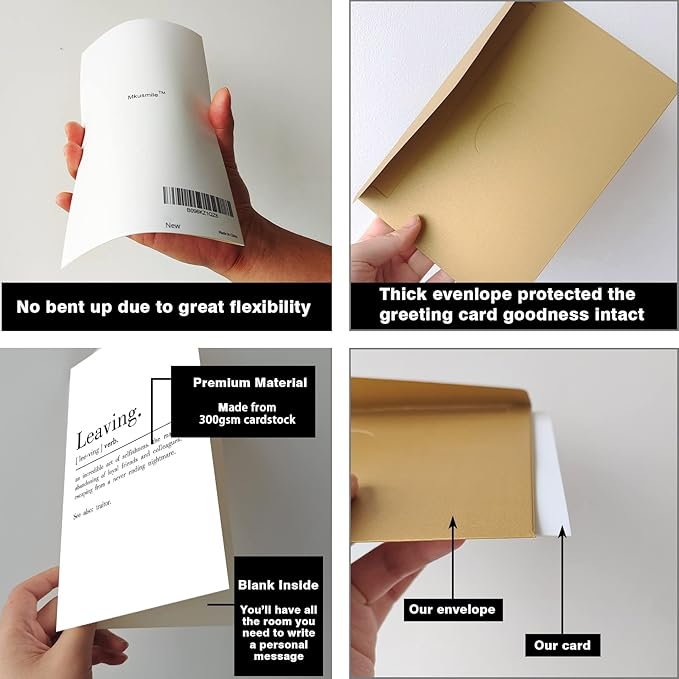 Ziwenhu Funny Going Away Gift for Coworker, Leaving Definition Card for Him Her, Naughty Coworker Gifts for Women