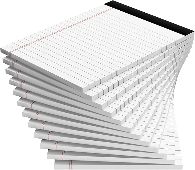 12 Pack Note Pads 4x6 Inch, White Mini Legal Pads, Small Writing Pads, Notepads of College Ruled Paper, Lined Paper Pads, Scratch Pads Mini Notepad for Grocery List, To-Do List, 30 Sheet/Notepad