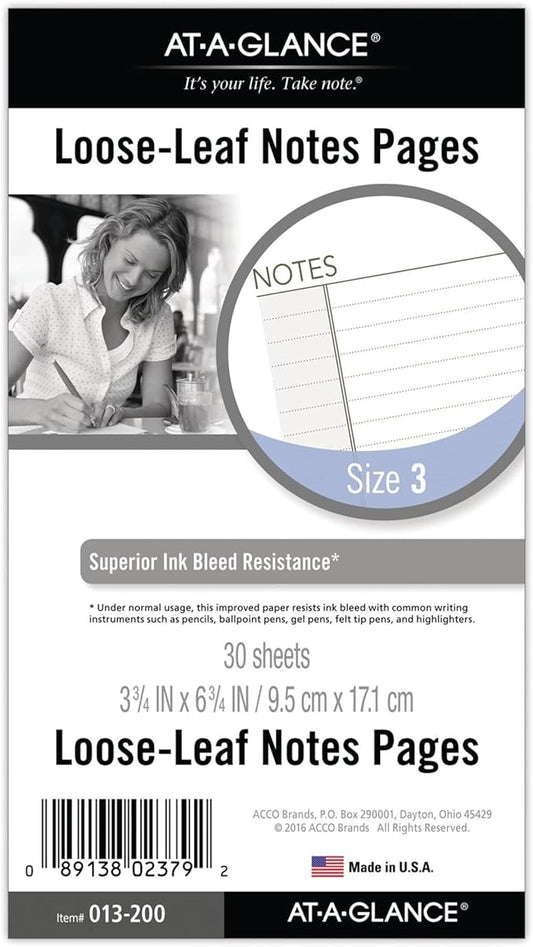 Day Runner Undated Planner Notes Refill, 3.75 x 6.75 Inches (013-200)