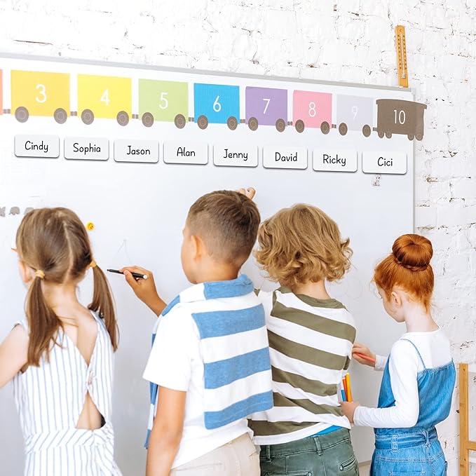 Reusable Magnetic Labels 4x2 Inch White, Dry Erase Magnetic Labels for Whiteboards,Pack of 40