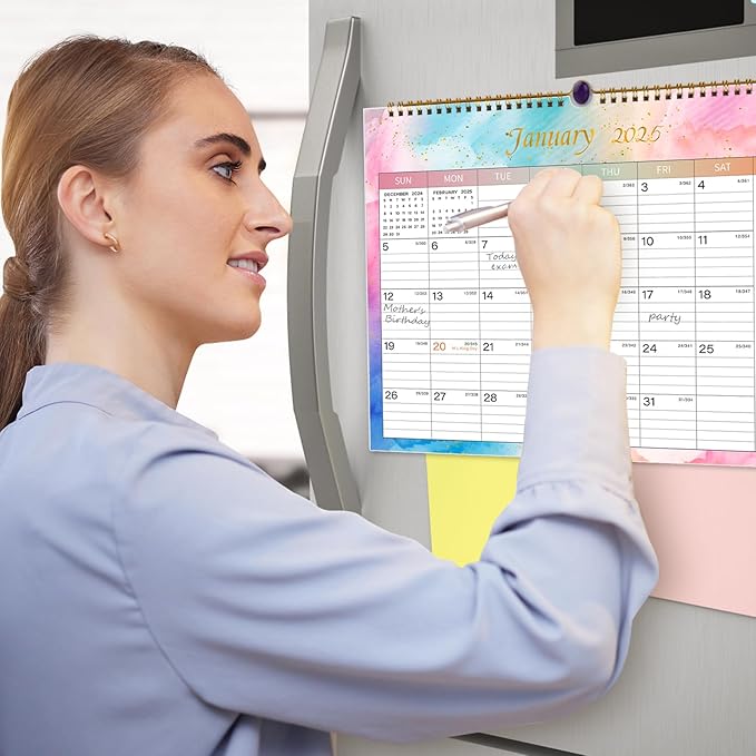 Lbylyhxc 2025 Calendar -12 Monthly Wall Calendar 2025 from Jan 2025 to Dec 2025, 14.8 x 11.5 Inches.Thick Paper with Julian Dates Large Wall calendar 2025 for New Year Presents (Large Colorful)