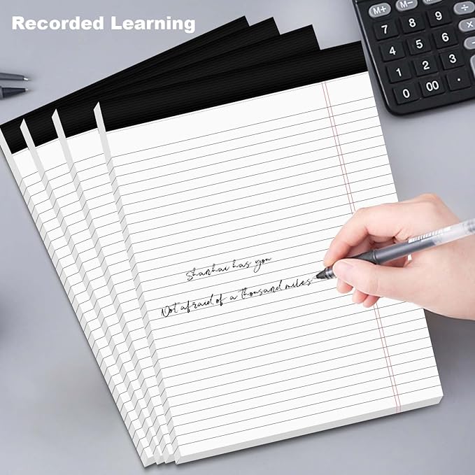 Legal Pads 8.5 x 11 Note Pads 8.5 x 11 Wide Ruled Notepad Lined Paper Writing Pads for Home, School, Office Use, 80gsm Perforated Legal Pad - Sturdy Cardboard Backing Support, 10 Pack (30 Sheets/Pad)