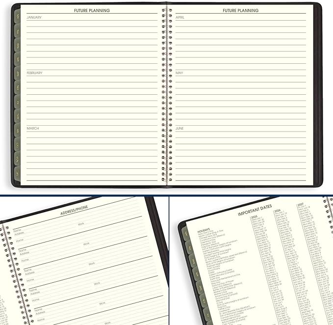 AT-A-GLANCE 2025 Planner, Monthly, 9" x 11", Large, Recycled, Black (70260G0525)