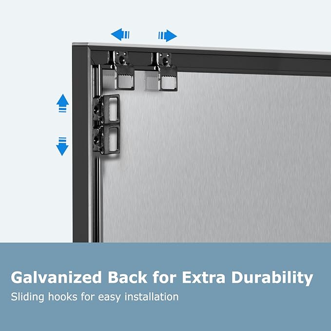 Magnetic Whiteboard, 24'' x 18'' White Board Dry Erase Board for Wall, Hanging Black Aluminum Frame Wipe Board for Home, Office, School