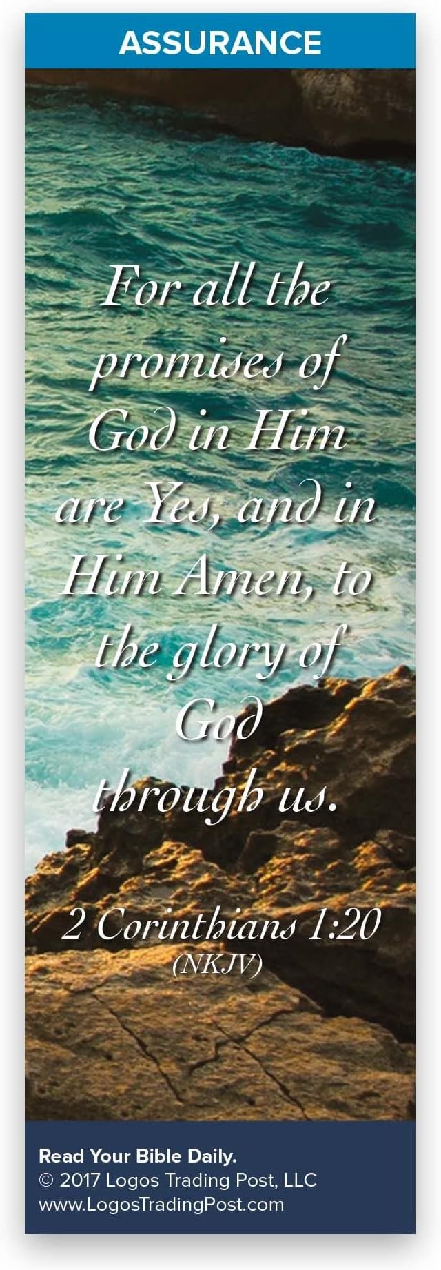 Christian Bookmark with Bible Verse, Pack of 25, Assurance Themed, Jesus Christ is the Same Yesterday, Today and Forever, Hebrews 13:8