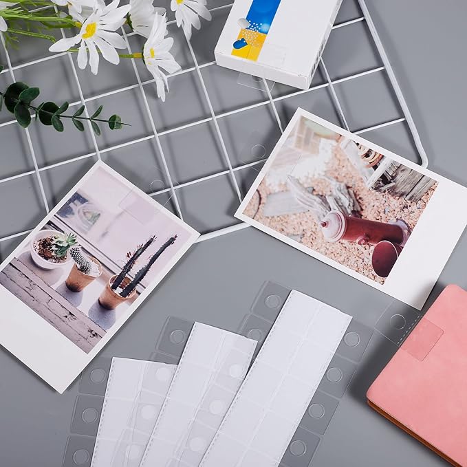 Prudiut 800 Pcs Large Hang Tabs 1×1.5 Inch Round Hole Hang Tags Self-Adhesive Hanging Tabs Heavy Duty Display Tags for Hanging Retail Displays