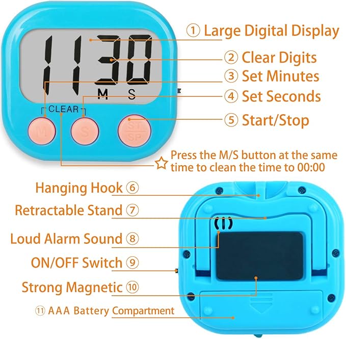 Classroom Timers for Teachers Kids Large Magnetic Digital Timer 4 Pack
