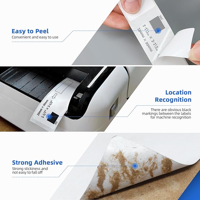 12 Rolls Standard Address Labels Replacement Compatible for Brother DK-1201 (1.1" X 3.5”), Compatible with Brother QL Label Printers (400 Labels/Roll & 1 Refillable Cartridge Frame)