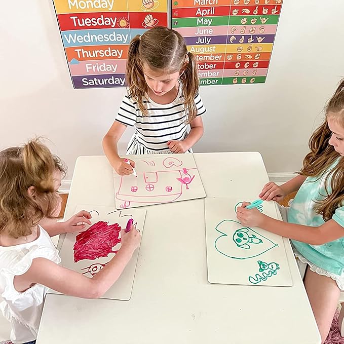 6 Premium Small Dry Erase Board 9"x12"- Portable Dry Erase Lap Board, Handheld Whiteboard- White Boards for Students - Small Whiteboard | Double Sided Erasable White Boards Dry Erase- 6 Pk