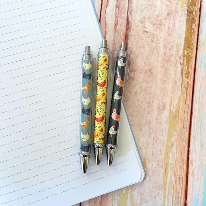 10PC Chicken Writing Pens Rooster Hay Chickens Lovers Ballpoint Lady Pen Office Supplies Pencils Bird Turkey Duck Roosters for Women Men Fun Themed Gag Gifts Gift Accessories Desk Decor Novelty