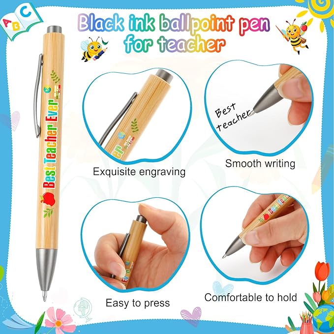 HOWAF 16pcs Teacher Appreciation Pens Teachers Appreciation Gifts Ballpoint Pens Bulk Teacher's Pens Inspirational Thank You Teachers Pen Thank You Teacher Gift for School Office Supplies