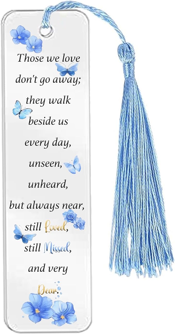 Gifts for Women Men Memorial Butterfly Shape Acrylic Bookmark Sympathy Gifts Now She Flies with Butterflies Plaques Remembrance Present in Memory of Loved Gifts Sympathy Reminder for Loss of Lved One