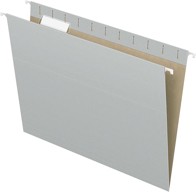 Pendaflex Recycled Hanging Folders, Letter Size, Gray, 1/5 Cut, 25/BX (81604)
