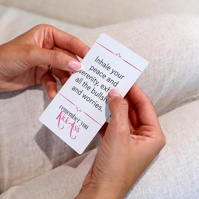 VAPARA DESIGNS KickAss Affirmation Cards For Women with Stand - Sweary Motivational And Inspirational Cards - Funny Gift For Women