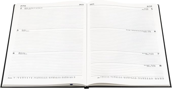 Collins Essential 2025 Business Diary - A4 Week to View Planner with Leathergrain Hardback Cover - Pink - ESSA43.50-25