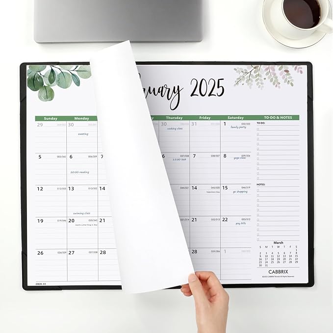 Large Desk Calendar 2025-2026 with Desk Mat, Cabbrix Desk Pad Calendar 22 x 17 Inch Runs From January 2025 to June 2026, Desk Blotter Calendar 2025 for Home School and Office