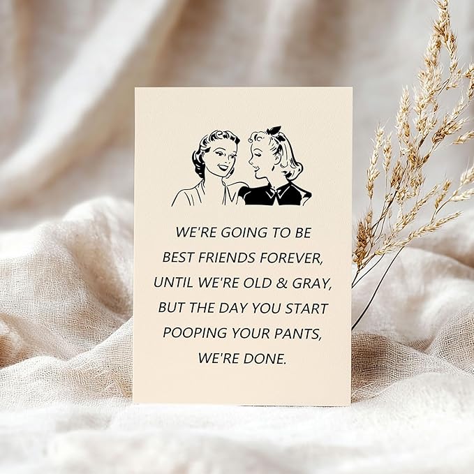 Funny Birthday Card Gift for Best Friend, Humor Friendship Card for Women Her, Sweet Birthday Friendship Gifts Cards for Bestie Sister Bestfriend