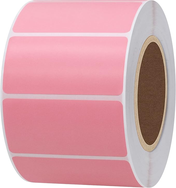 Hybsk 2.25x1.25 inch Color Direct Thermal Labels for Shipping, Barcodes, Address, Compatible with Rollo Label Printer & Zebra Desktop Printers(2.25"x1.25",Pink)