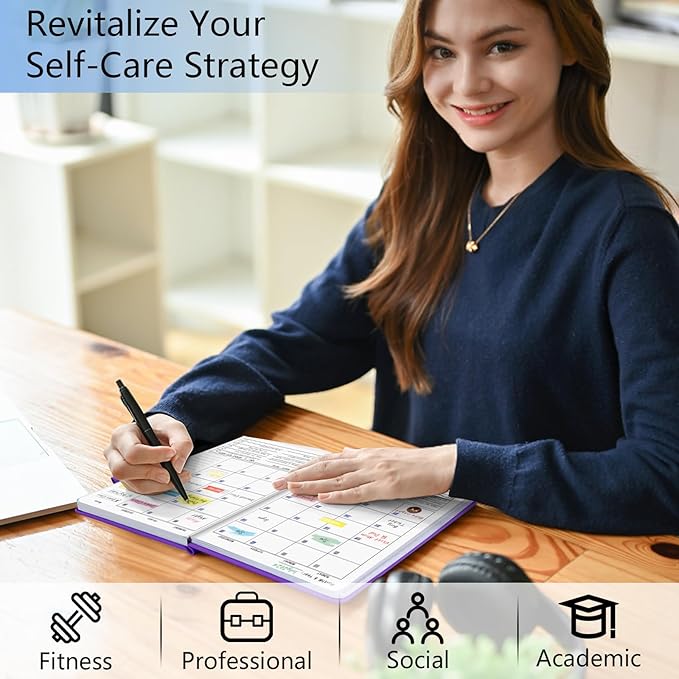 BLESWIN Monthly Life Planner Weekly Planner, No Dated Planner Start Anytime, Leather Weekly & Monthly Productivity Planner – Organizer Planner Thick Paper for Men Women