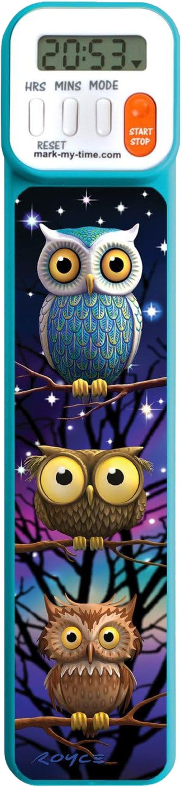 Mark-My-Time - Digital Bookmark - Mark My Time Reading Timer and Bookmark for Kids, Cool Bookmarks and Reading Incentives, Christmas Gift & Stocking Stuffer for Book Lovers - 3D Owls