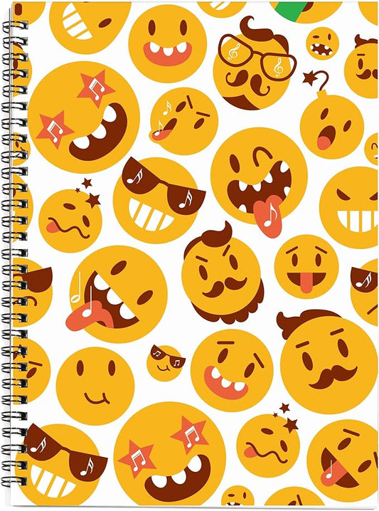 MAXCURY Blank Sheet Music Composition Manuscript Staff Paper Art Music Notebook Black 100 Pages 26x19cm (FunnyEmojis/White)