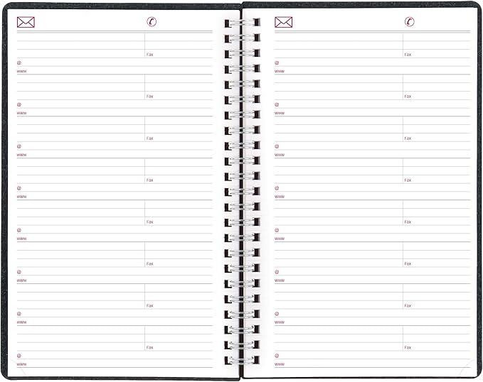 Brownline® 2025 DuraFlex Weekly Planner, Appointment Book, 12 Months, January to December, Twin-Wire Binding, 8" x 5", Black (CB75V.BLK-25)