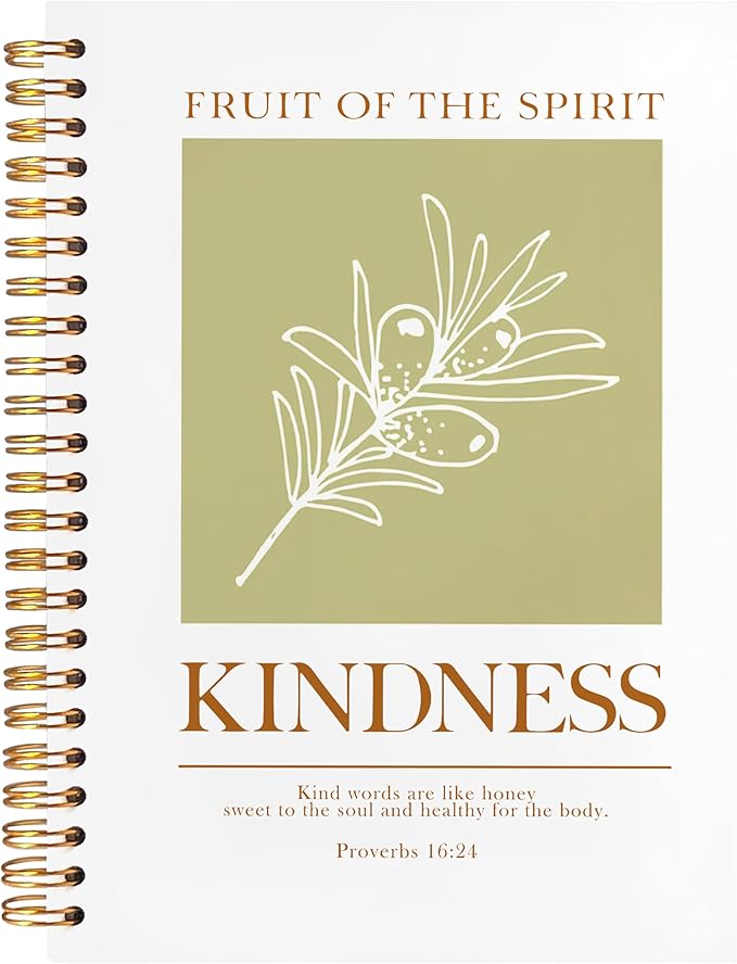 BearCake Bible Notebooks for Note Taking,Bible Journaling Notebook,Christian Notebook Journal,Fruit of the Spirit Kindness Christian Gifts for Women,Spiral Notebook 5.5x8.3